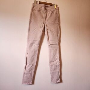 7 For All Mankind Roxanne Ankle Slim Fit Jeans Blush Pink Made in USA 2014 Sz 28